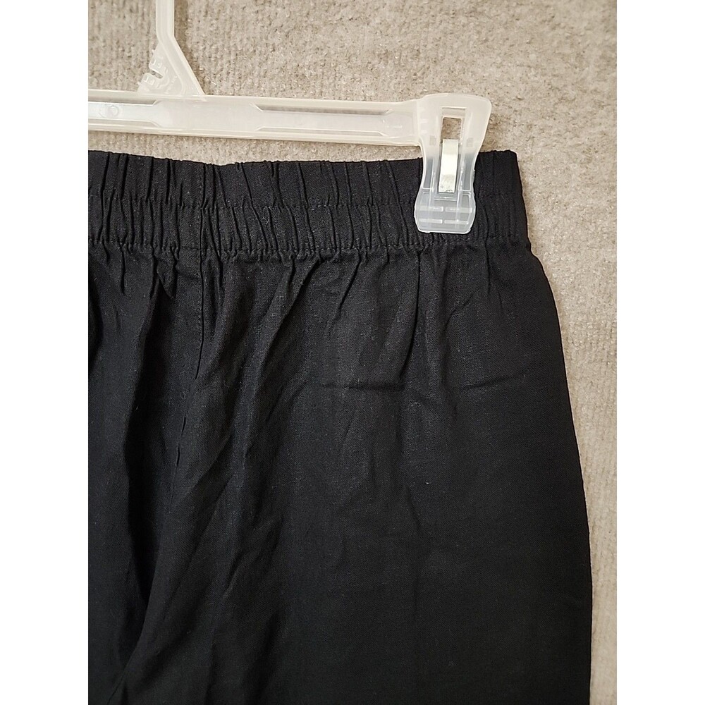 Old Navy Linen-Blend Straight Ankle Pants Womens S Black Beach Vacation NEW - Picture 8 of 11